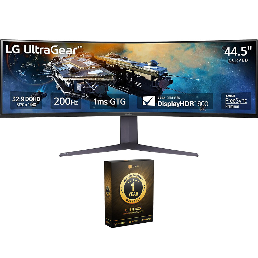 Изогнутый игровой монитор LG Ultragear с диагональю 45 дюймов (открытая коробка) с гарантией 1 год