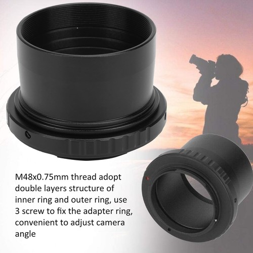 Telescope 2in to M48x0.75mm Adapter and Lens Adapter Ring for Nikon F Mount - Photo 4/12