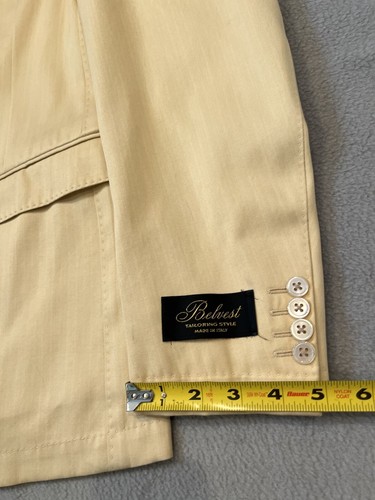 NWT Belvest Yellow Silk/Cotton Blazer Sport Jacket Made In Italy Mens Size 40R - Picture 11 of 19