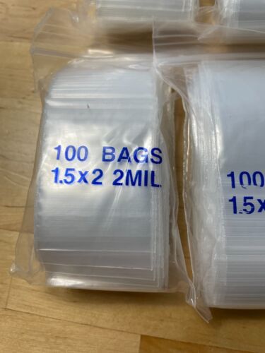 New Lot of 8 Pkgs (100 each) 1.5" x 2" Zip Seal 2 Mil Jewelry/Parts Bags - Picture 2 of 2