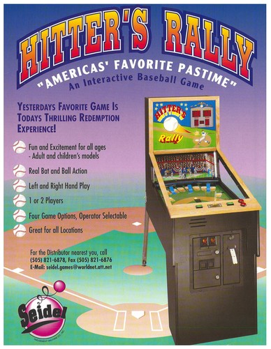 Hitter's Rally by Seidel Video Arcade Flyer / Brochure / Ad