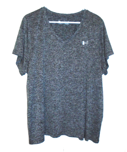 Under Armour Heatgear grey marled short sleeve athletic t-shirt top size 2X EUC