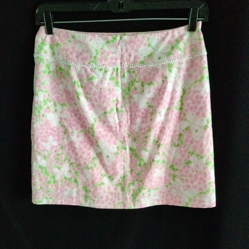 Lily Pulitzer Women's Floral Butterfly Skirt Size 10 Pink Green And White z14 - Picture 7 of 10