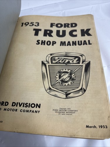 1953 Ford Truck Shop Manual Ford Division Motor Company Form 7099-53 Genuine - Picture 10 of 12