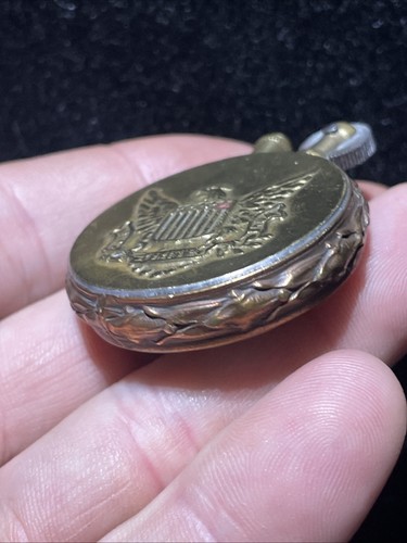 RARE Vintage WORLD WAR 1 WW1 Joan of Art Solder Trench Art Coin Button Lighter - Picture 11 of 15