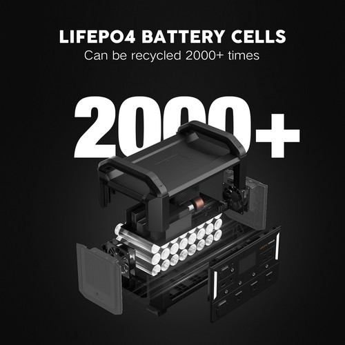 1200W Power Station Solar Generator Battery Portable 1152Wh LiFePO4 RV Outdoor - Picture 14 of 24