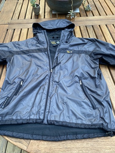 Mountain Hardwear Conduit SL Jacket Mens L Gray Full Zip Hooded Ripstop Vintage