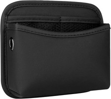 Small Car Seat Organizers PU Leather Car Console Organizer Pocket Black-1 Pack