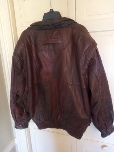 Vintage 80s K-Brand Genuine Leather Button Up Zip Jacket Medium Brown Medium - Bild 9 von 11