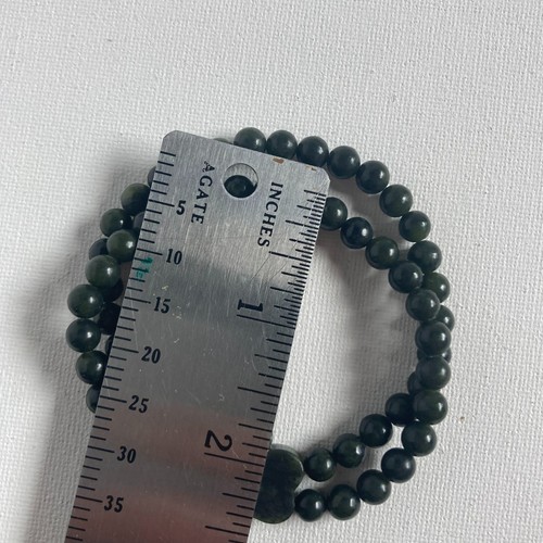 Armband grüner Stein Kleeblatt Charm und Perlen Doppelstrang Stretch - Bild 6 von 6