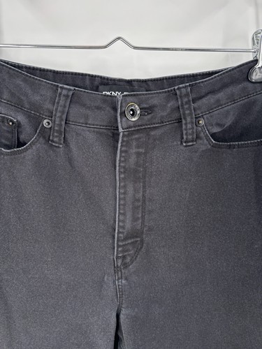 DKNY Jeans Shorts Womens 12 Black Denim Bermudas Pockets High Rise Cotton Blend - Picture 6 of 18