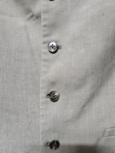 Men Vest Sleeveless Large V Neck Button Front J.Ferrar Adjustable Solid Gray L - Picture 2 of 8