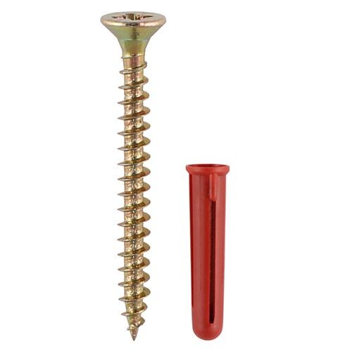 Timco Sku Plastik Merah dengan Skru (Saiz 30mm, 4.0x40 - 25 Keping) - Picture 1 of 2
