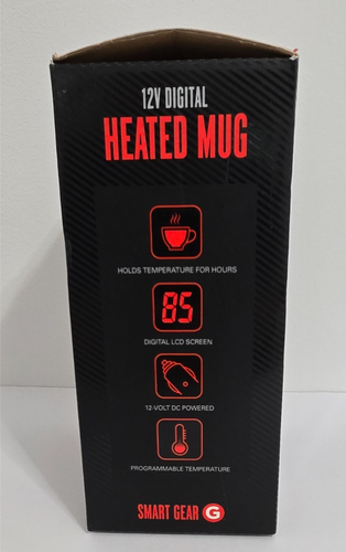 Taza de viaje con calefacción digital Smart Gear 12 voltios 9"h nueva en caja dañada COMO ESTÁ - Imagen 2 de 9