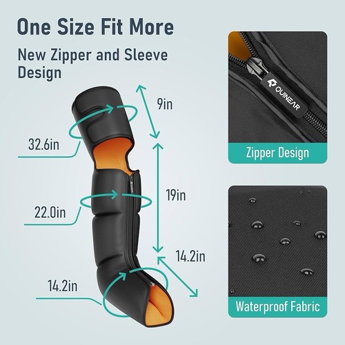 QUINEAR Beinmassagegerät, 3-in-1 Wärme- und Kompressionstherapie, Luftkompression - Bild 6 von 13