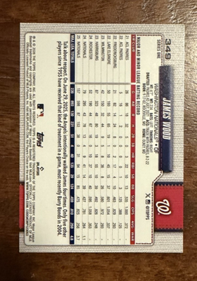 ワシントン・ナショナルズ カード サイン まとめ売り topps 2026 Topps Series 1 #349 James Wood Washington Nationals Baseball