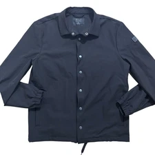 BYLT Basics Coaches Jacket Mens Medium Black Snap Up Nylon Athletic Travel