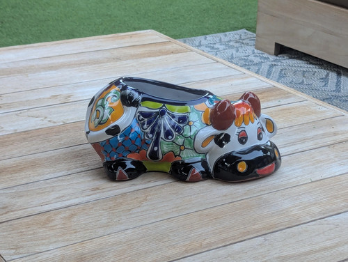 Maceta de vaca Talavera Pottery | Utiliza maceta de cerámica para vaca para exterior o interior - Imagen 4 de 8