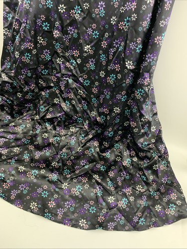 Amoureuse Satin Nightgown And Robe Set Black Purple Floral Lace Trim Womens 1X - Picture 4 of 16