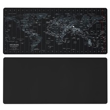 JIALONG Gaming Mouse Pad Large Classic Black  Black World Map 35.4 15.75 