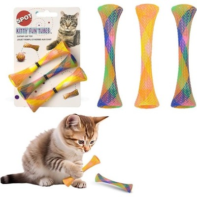 Kitty Fun Tubes Interactive Cat Toys with Catnip for Biting Chasing and Play 3