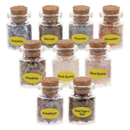 9pcs Bottles Crystal Wishing Stones in Bottles Wedding Home Wishing Bottles - Picture 7 of 12