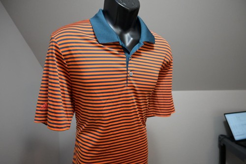 Adidas Golf Polo ClimaLite Striped Athletic Short Sleeve Golf Shirt Mens Large - Picture 5 of 9