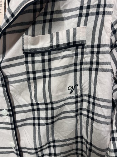 Victoria's Secret Size XS Pink Plaid Flannel Button Up Night Shirt - Picture 4 of 7