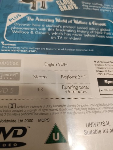 Wallace & Gromit 3 Cracking Adventures DVD Animation British BBC Region 2+4 - Imagen 6 de 6