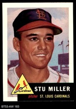 1953 Topps Archives / Reprint #183 Stu Miller Cardinals 8 - NM/MT