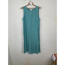 Pure Jill Linen Blend Sleeveless Shift Dress Teal Blue Petite Large Pockets