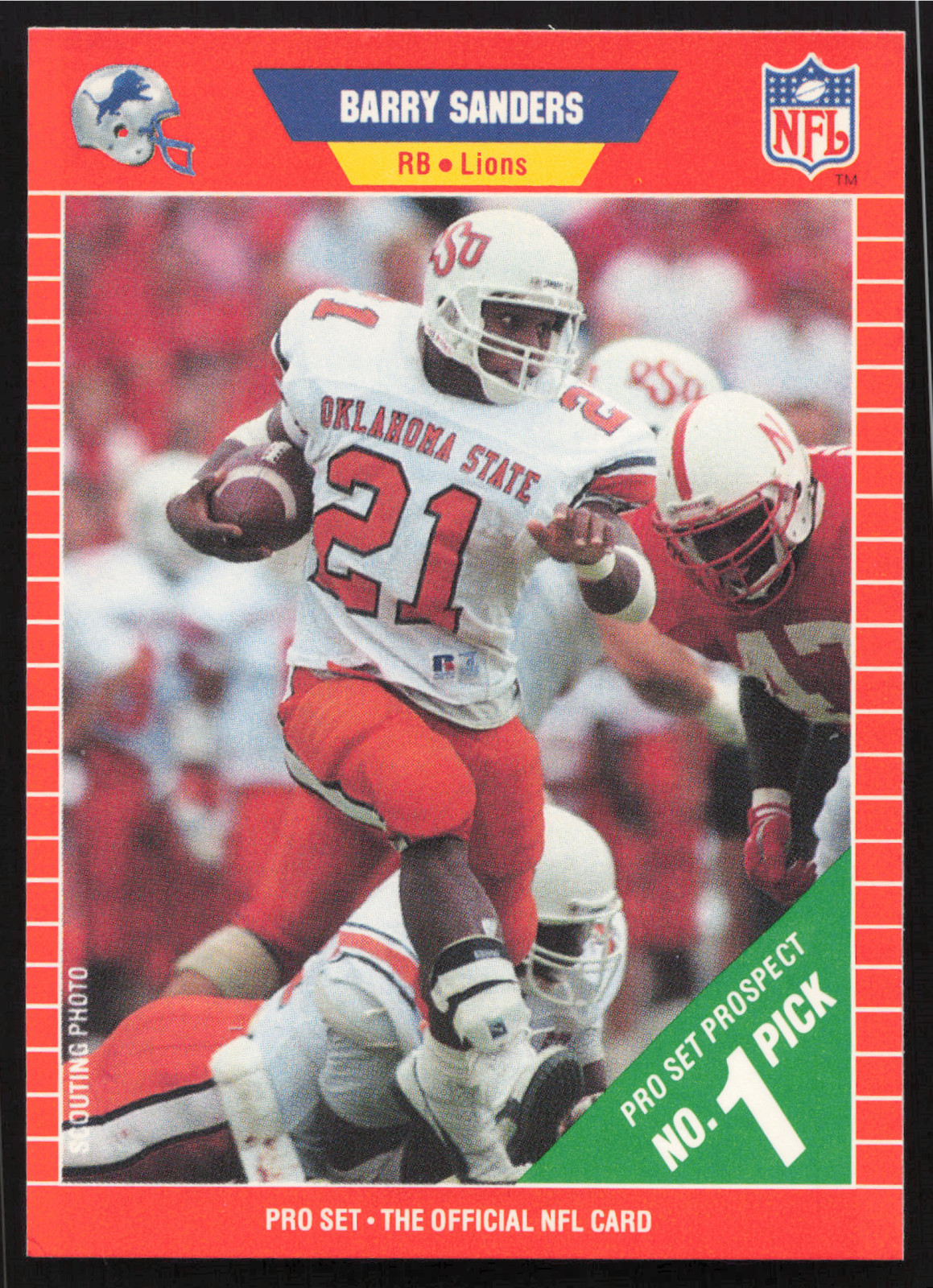 1989 Pro Set Football Barry Sanders #494 RC Detroit Lions