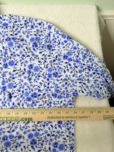 Ralph Lauren Shirt Mens Long Sleeve White Blue Floral Stretch Modern Mens L Tall - Picture 13 of 16