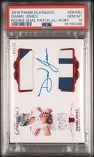 2019 PANINI FLAWLESS ROOKIE DUAL PATCH AUTOS RUBY DANIEL JONES 7/15 PSA 10 AUTO