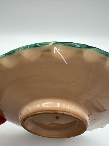 Spanish Art Pottery Hand Painted 7” Fluted Queso Cheese Plate w Dome Lid Spain - Picture 14 of 16