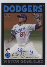 2021 Update 1986 Topps Baseball Black 93/199 Victor Gonzalez #86B-VG Auto 13kt