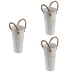  3 Count Wrought Iron Vase Miss Child Flower Storage Pot Metal Container