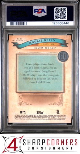 2019 TOPPS GYPSY QUEEN #41 MOOKIE BETTS RED SOX POP 6 PSA 10 - Picture 2 of 2