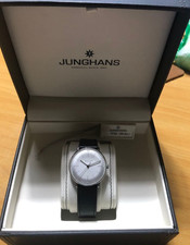 Junghans Max Bill Handaufzug 34mm Black Leather Strap Men's Watch 27/3700.02