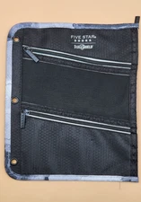Five Star Flat Zipper Pencil Pouch 11" x 9" Black/Gray (500001QG0-WMT) B23