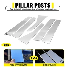Fits 2017 2018-2023 2024 Cadillac XT5 6Pcs Chrome Window Pillar Post Trim Covers