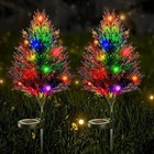 2x Waterproof Christmas Tree Solar Stake Lights Yard Garden Outdoor Patio Lawn