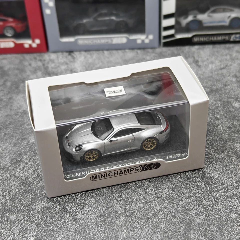 1:64 Porsche 911 (992.2) GT3 Touring Silver Alloy Model Car - Highly Detailed - Image 3 of 4