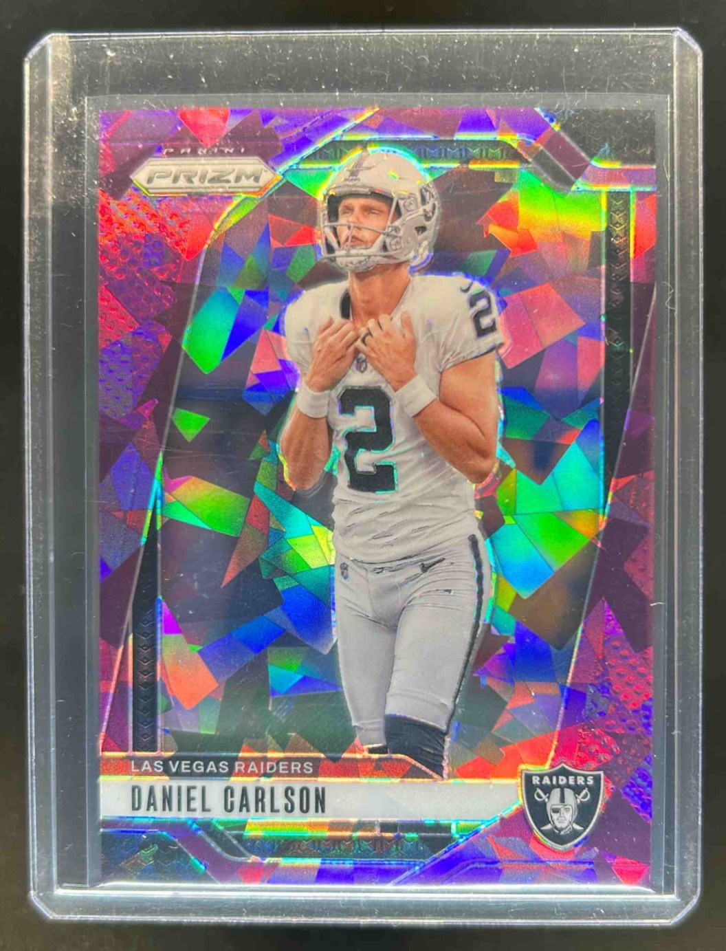 2024 Prizm Daniel Carlson Purple Ice #4/225 Vegas Raiders