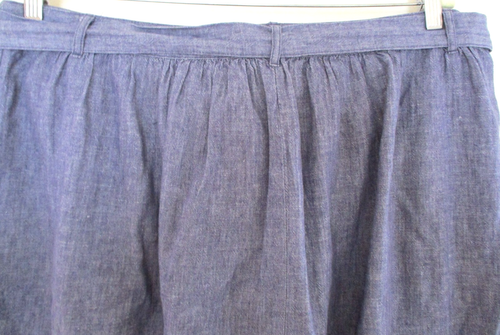 Old Navy Linen Blend blue Chambray Button-Down Midi Skirt, Waist Tie, Size 16 - Picture 6 of 11