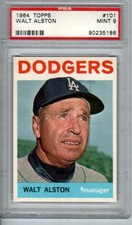 1964 Topps #101 Walter Alston HOF PSA 9 Mint 07195593