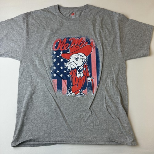 Ole Miss Rebels Shirt Herren Large grau NCAA College Football Grafik Tee T-Shirt