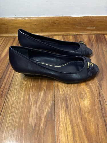 SCARPE SLIP ON LAUREN RALPH LAUREN MADISON BLU NAVY DONNA ZEPPA FIBBIA TAGLIA 8B - Foto 5 di 6