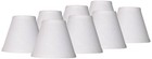 Set of 8 Empire Chandelier Lamp Shades White Linen 3x6x5 Candelabra Clip-On