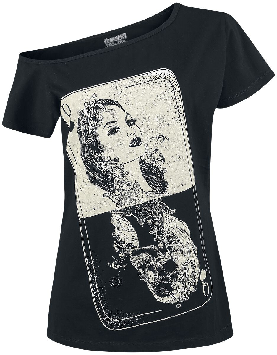 Бессердечная футболка Damen Tarot Top schwarz Gothic